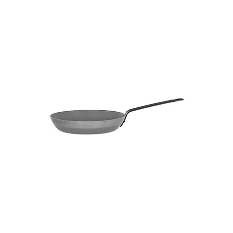 CHEF INOX ROUND FRYPAN BLACK STEEL 200x38mm/3.0mm gauge (*37120*) =  1 X EACH