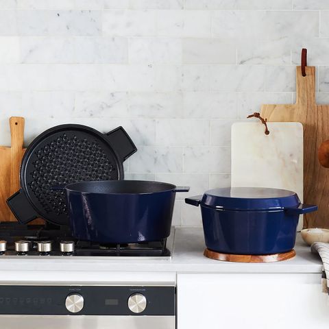STANLEY ROGERS CAST IRON FRENCH OVEN MID BLUE 240mm (*SR42373*) = PACK OF 4 X EACHES