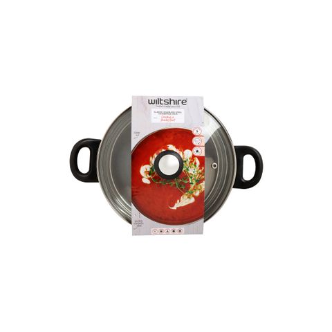 WILTSHIRE CLASSIC CASSEROLE 240mm W/GLASS LID (*WLT42299*) = PACK OF 4 X EACHES
