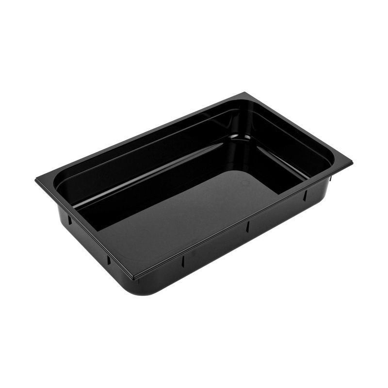 GASTRONORM PAN- POLYCARB 1/1 x 100mm12.6lt BLACK (*PC-11100BK*) = PACK OF 6 X EACHES