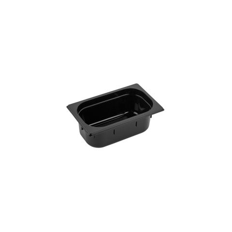 GASTRONORM PAN- POLYCARB 1/4 x 100mm2.25lt BLACK (*PC-14100BK*) = PACK OF 6 X EACHES