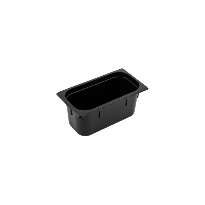 GASTRONORM PAN- POLYCARB 1/4 x 150mm3.5lt BLACK (*PC-14150BK*) = PACK OF 6 X EACHES