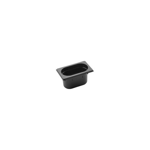 POLYCARBONATE BLACK GASTRONORM PAN-1/9 SIZE 100mm0.8lt (*PC-19100BK*) = PACK OF 6 X EACHES