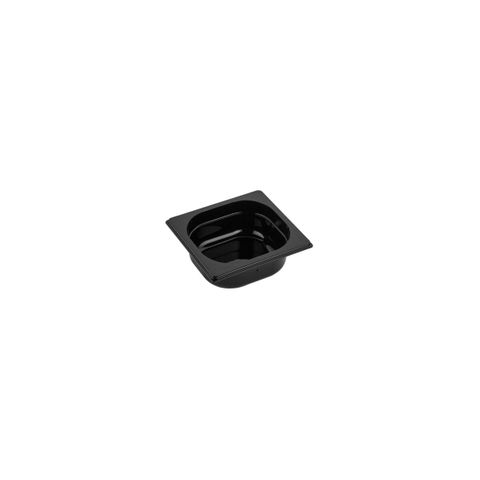 GASTRONORM PAN- POLYCARB 1/6 SIZE 65mm1.0lt BLACK (*PC-16065BK*) = PACK OF 6 X EACHES