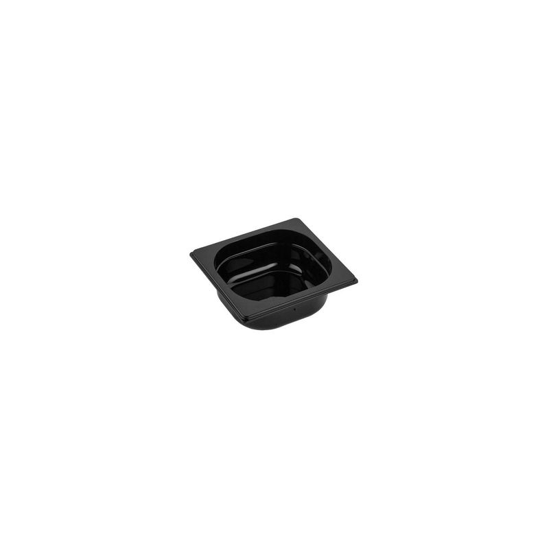 GASTRONORM PAN- POLYCARB 1/6 SIZE 65mm1.0lt BLACK (*PC-16065BK*) = PACK OF 6 X EACHES