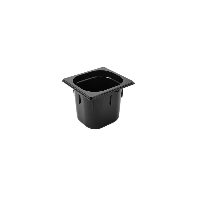 POLYCARBONATE BLACK GASTRONORM PAN-1/6 SIZE 150mm2.25l (*PC-16150BK*) = PACK OF 6 X EACHES