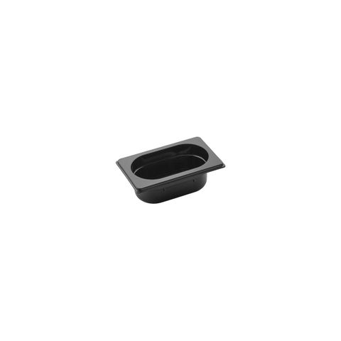 POLYCARBONATE BLACK GASTRONORM PAN-1/9 SIZE 65mm0.5lt (*PC-19065BK*) = PACK OF 6 X EACHES