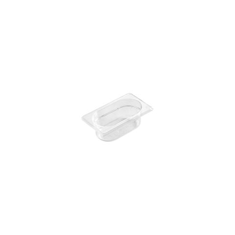 POLYCARBONATE CLEAR GASTRONORM PAN-1/9 SIZE 100mm0.8lt (*PC-19100CL*) = PACK OF 6 X EACHES