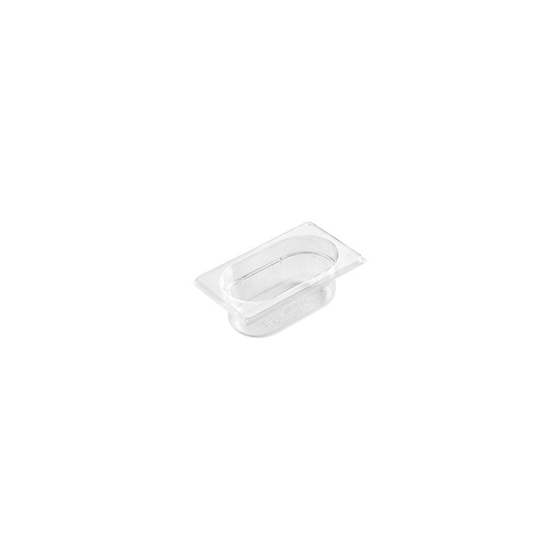 POLYCARBONATE CLEAR GASTRONORM PAN-1/9 SIZE 100mm0.8lt (*PC-19100CL*) = PACK OF 6 X EACHES
