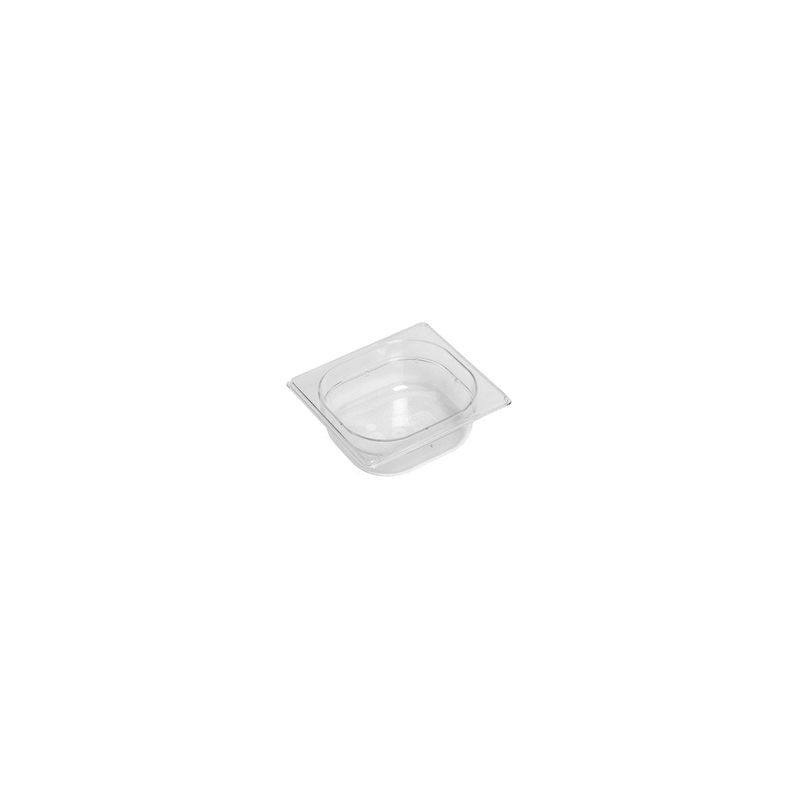 GASTRONORM PAN- POLYCARB 1/6 SIZE 65mm1.0lt CLEAR (*PC-16065CL*) = PACK OF 6 X EACHES