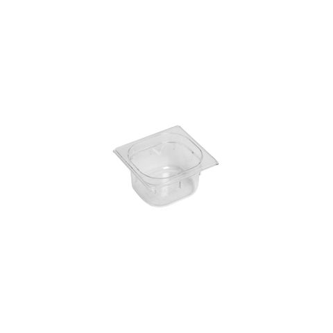 GASTRONORM PAN- POLYCARB 1/6 x 100mm1.5lt CLEAR (*PC-16100CL*) = PACK OF 6 X EACHES