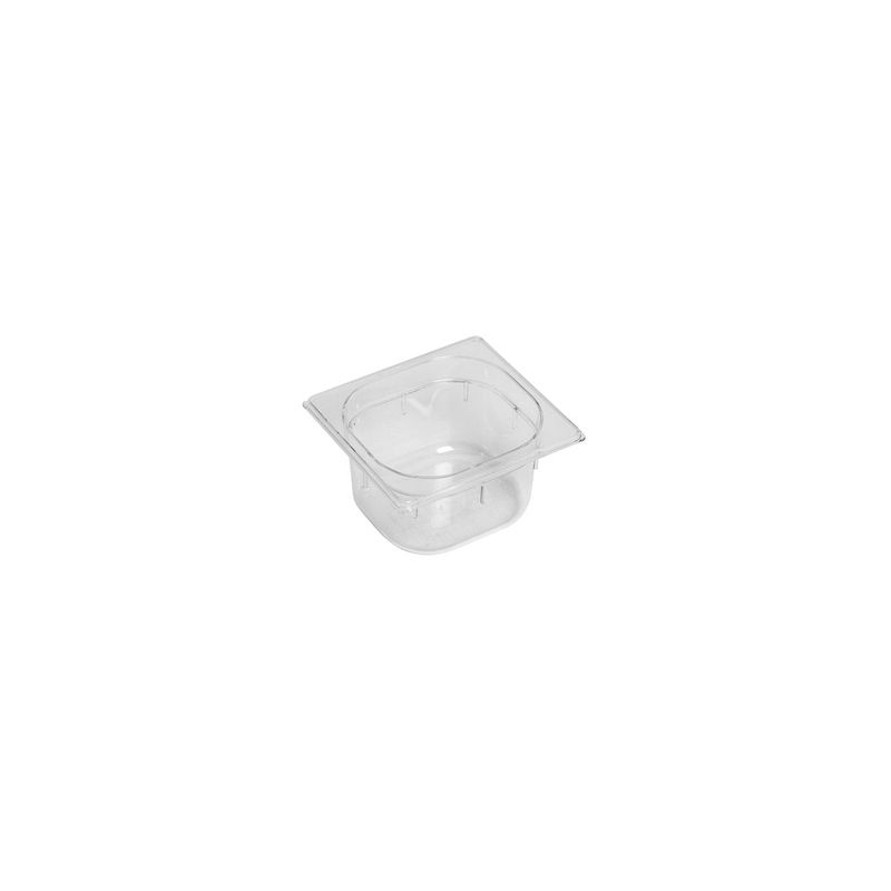 GASTRONORM PAN- POLYCARB 1/6 x 100mm1.5lt CLEAR (*PC-16100CL*) = PACK OF 6 X EACHES