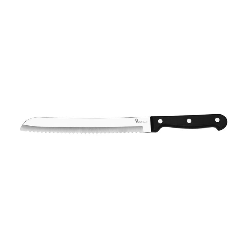 GET SET BREAD KNIFE S/S w/BLK HDL 200mm (*GS-2001*) = PACK OF 12 X EACHES