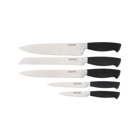 STANLEY ROGERS BLACK OVAL 6PC KNIFE BLOCK (*SR41374*) = PACK OF 2 X EACHES