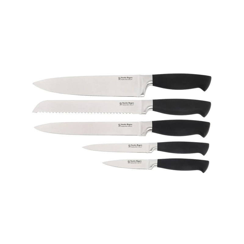 STANLEY ROGERS BLACK OVAL 6PC KNIFE BLOCK (*SR41374*) = PACK OF 2 X EACHES