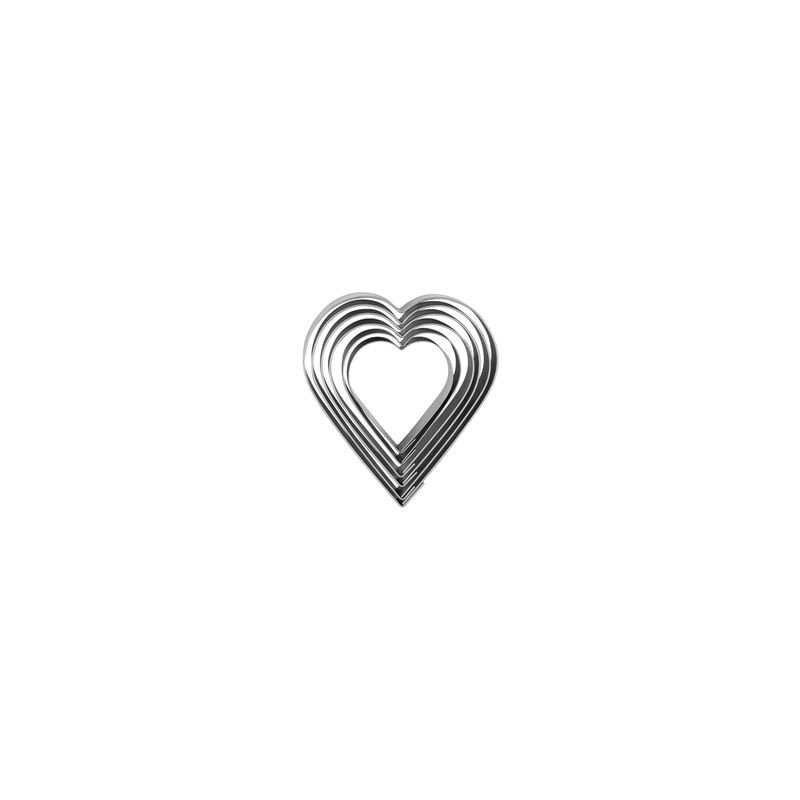 CHEF INOX CUTTER SET 6pc HEART 18/8 50-90mm (*01981*) =  1 X SET