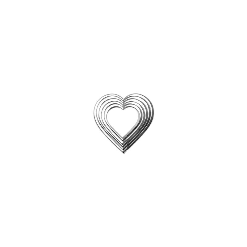 CHEF INOX CUTTER SET 6pc HEART TIN 50-90mm (*01904*) =  1 X SET