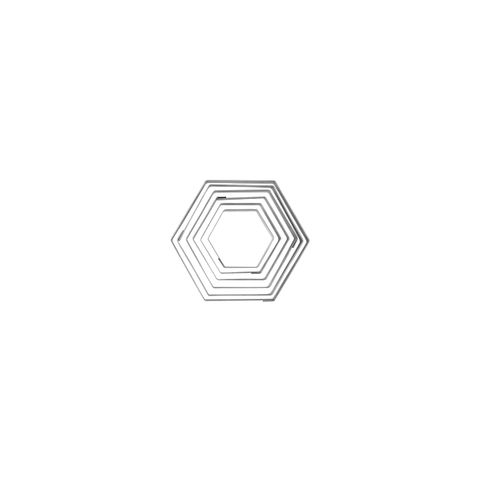 CHEF INOX CUTTER SET 6pc HEXAGON TIN SET 45-95mm (*01915*) =  1 X SET