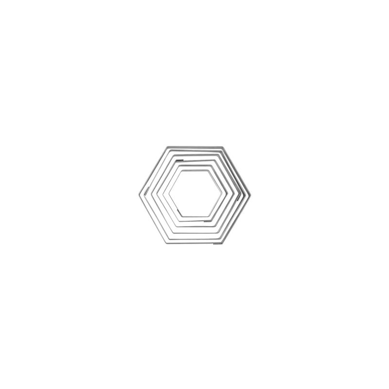 CHEF INOX CUTTER SET 6pc HEXAGON TIN SET 45-95mm (*01915*) =  1 X SET