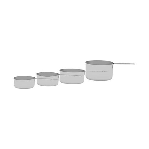 CHEF INOX MEASURING CUP SET 4pc S/S 60/80/125/250ml (*66465*) =  1 X SET
