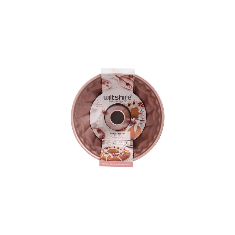 WILTSHIRE BUNDT PAN-ROUND ROSE GOLD  210x90mm NON-STICK (*WLT40829*) = PACK OF 6 X EACHES