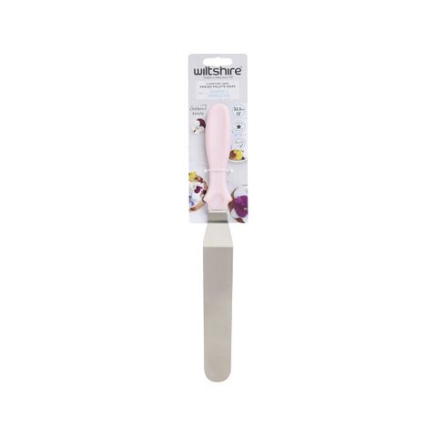 WILTSHIRE ANGLED SPATULA-S/S 325mm w/PINK HANDLE (*WLT40373*) = PACK OF 6 X EACHES