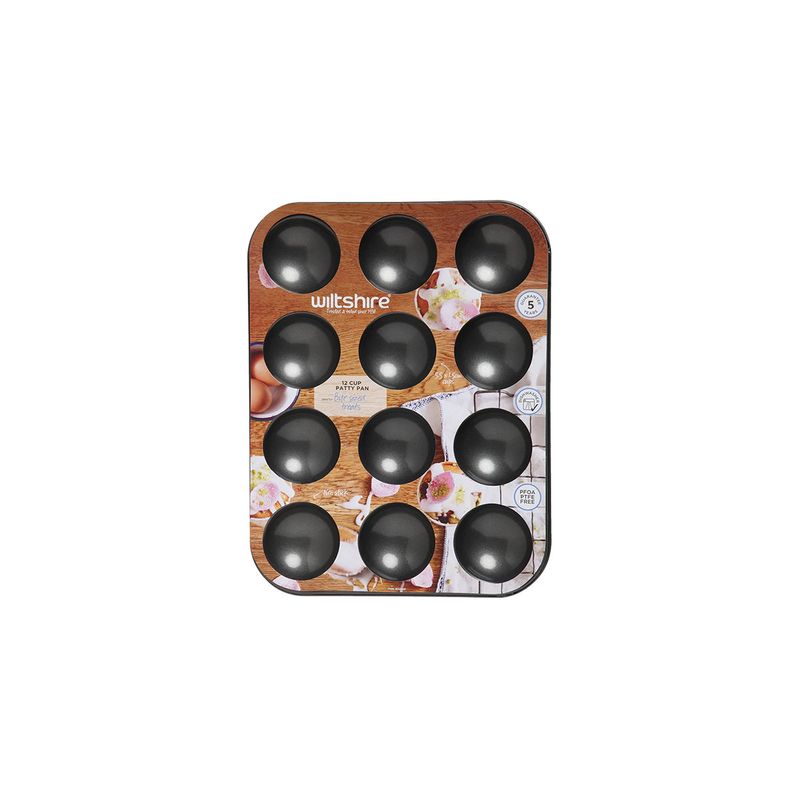 WILTSHIRE PATTY PAN-12 CUP EASYBAKE NON-STICK (*WLT9005MP*) = PACK OF 12 X EACHES