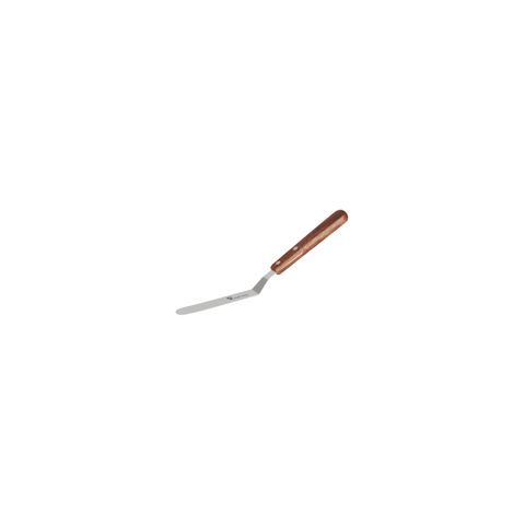 CHEF INOX SPATULA CRANKED S/S w/WOODEN HDL 100x19mm/215mm (*22304*) =  1 X EACH