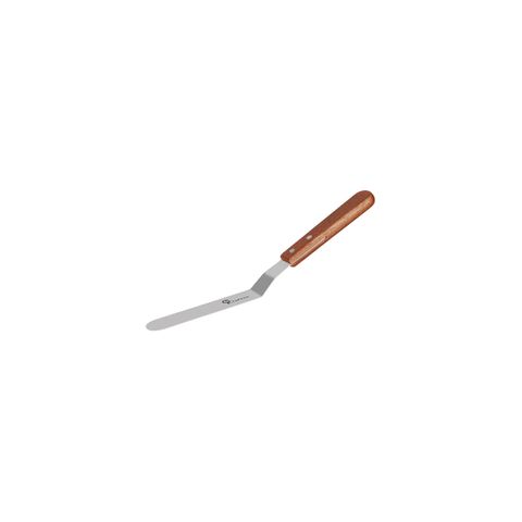 CHEF INOX SPATULA CRANKED S/S w/WOODEN HDL 150x27mm 6"/270mm (*22306*) =  1 X EACH