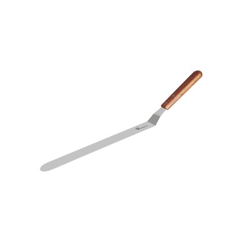 CHEF INOX SPATULA CRANK S/S w/WOODEN HDL 300x44mm 12"/440mm (*22312*) =  1 X EACH