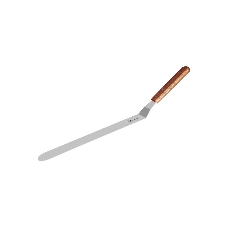 CHEF INOX SPATULA CRANK S/S w/WOODEN HDL 300x44mm 12"/440mm (*22312*) =  1 X EACH