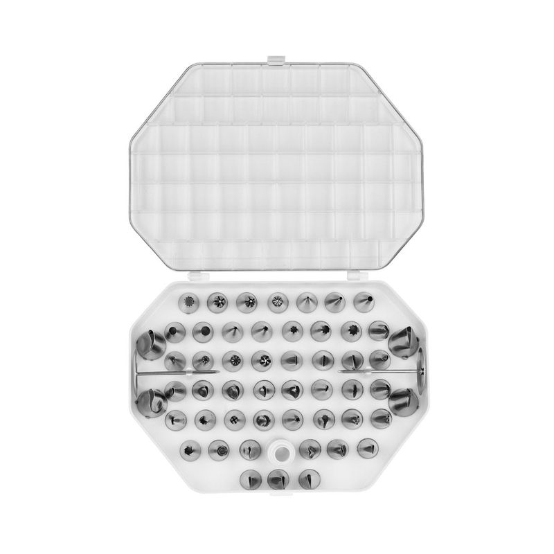 CHEF INOX DECORATING TUBE SET 52pc NICKLE PLATED (*00783*) =  1 X SET