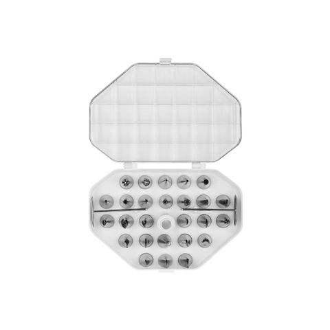CHEF INOX DECORATING TUBE SET 26pc NICKLE PLATED (*00782*) =  1 X SET