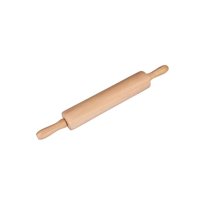 CHEF INOX ROLLING PIN WOOD w/S/S BALL BEARINGS 70x330xmm (*03653*) =  1 X EACH