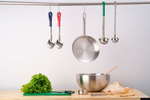CHEF INOX BASTING SPOON SOLID S/S 100x70x330mm YELLOW HDL (*03313-Y*) = PACK OF 12 X EACHES