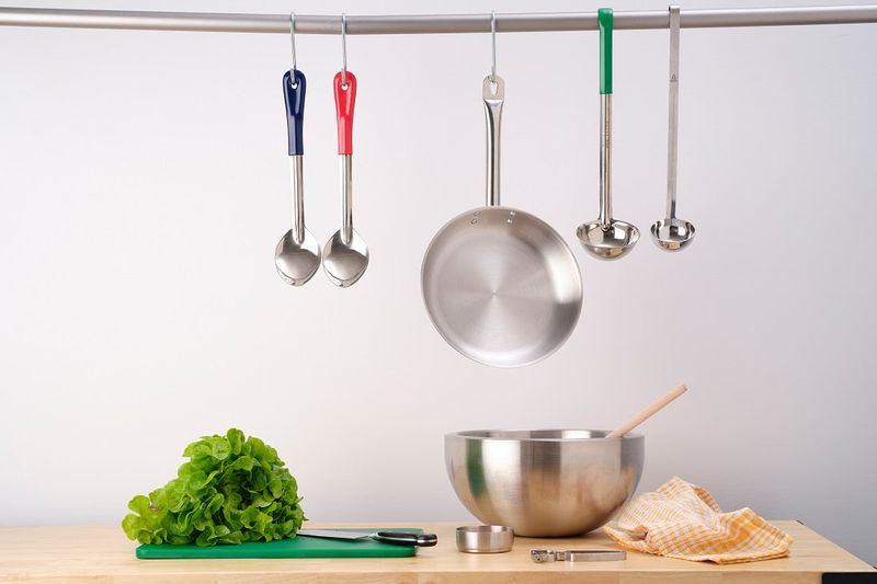 CHEF INOX BASTING SPOON PERFORATED S/S 330mm BLUE HDL (*03323-BL*) = PACK OF 12 X EACHES