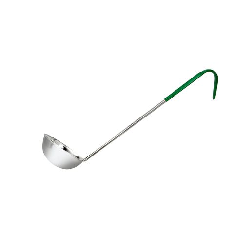 CHEF INOX LADLE S/S 180ml/6oz GREEN HDL (*36147*) = PACK OF 12 X EACHES