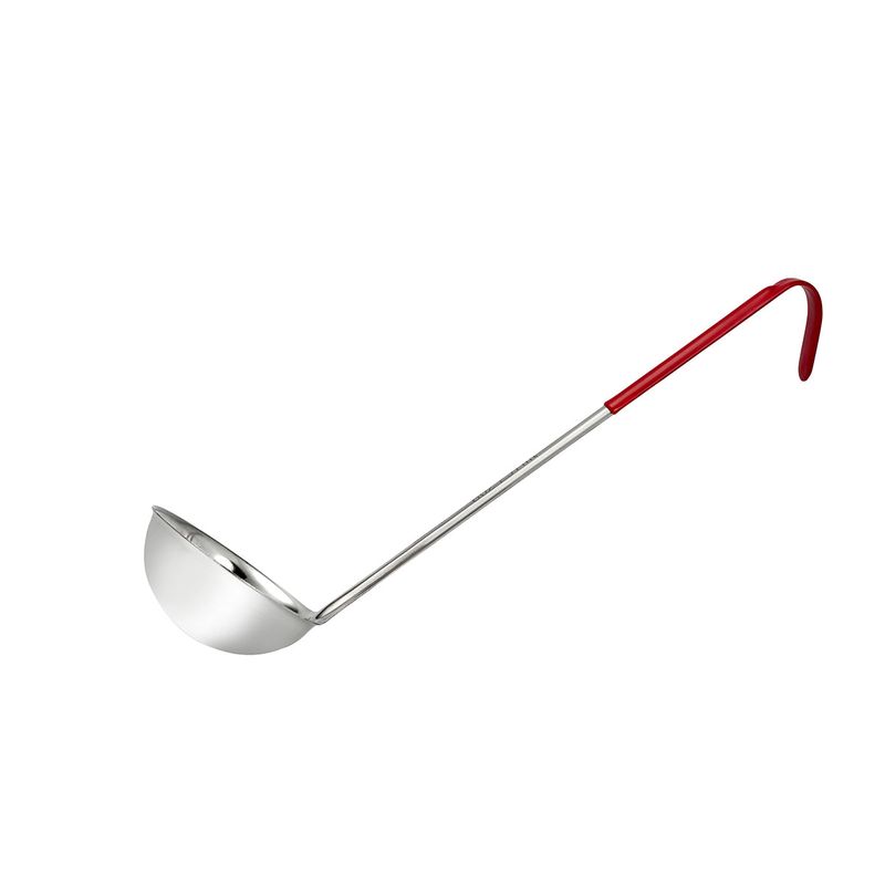 CHEF INOX LADLE S/S 240ml/8oz RED HDL (*36148*) = PACK OF 12 X EACHES