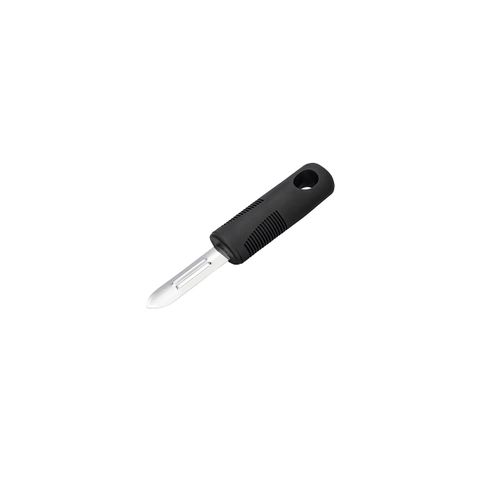 CHEF INOX EASY GRIP FIXED PEELER S/S w/BLK HDL 175mm (*07384*) =  1 X EACH