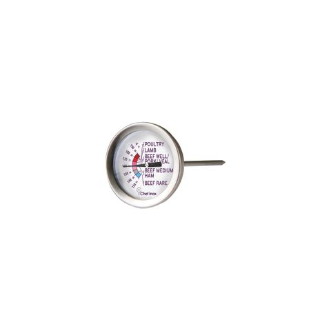 CHEF INOX THERMOMETER MEAT 18/10 DIAL50mm/PROBE100mm (*05375*) =  1 X EACH