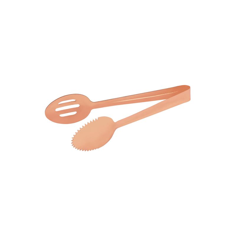 TABLEKRAFT SPOON TONGS 1 SIDE SLOTTED 1pc COPPER 245mm (*70274-C*) =  1 X EACH