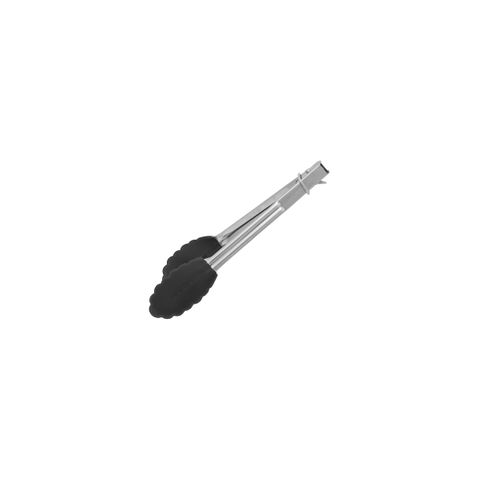 CHEF INOX MINI UTILITY TONG S/S w/BLK SILICONE HEAD 180mm (*36050-BK*) = PACK OF 12 X EACHES