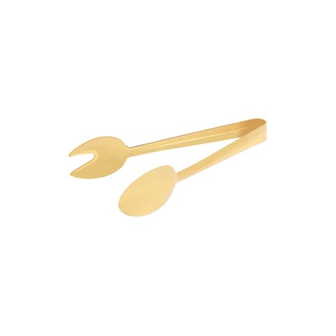 TABLEKRAFT ROUND SPOON/FORK TONG 1pc GOLD 230mm (*70276-G*) =  1 X EACH
