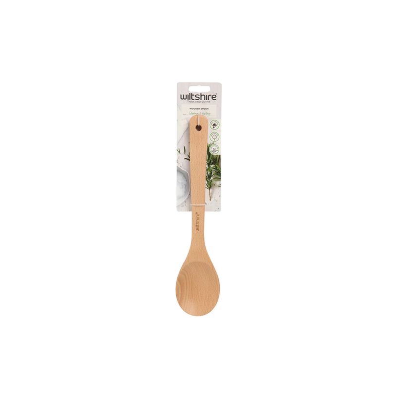 WILTSHIRE SOLID SPOON-BEECHWOOD 310mm (*WLT43161*) = PACK OF 6 X EACHES