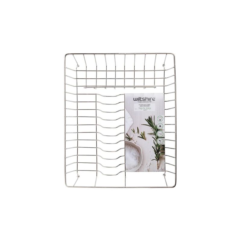 WILTSHIRE DISH DRAINER-S/S 420x350x85mm (*WLTW2981*) = PACK OF 6 X EACHES