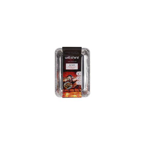 WILTSHIRE BAR B FOIL TRAYS SMALL 220x155x50mm 5PK (*WLT52091*) = SLEEVE OF 6 X PACKETS