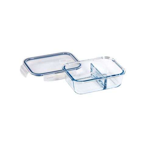 ETERNA GLASS CONTAINERS 2 DIV RECT 1000ml (*ETR48142*) = PACK OF 4 X EACHES