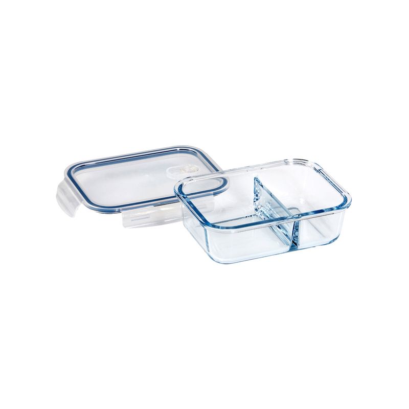 ETERNA GLASS CONTAINERS 2 DIV RECT 1000ml (*ETR48142*) = PACK OF 4 X EACHES