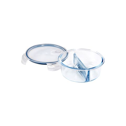 ETERNA GLASS CONTAINERS 2 DIV RND 950ml (*ETR48143*) = PACK OF 4 X EACHES