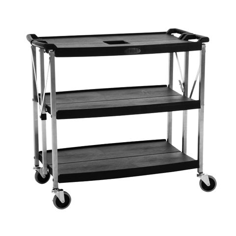 JIWINS BIG FOLDING CART BLACK PP/S/S 520x990x900mm (*JW-FC3021*) =  1 X EACH